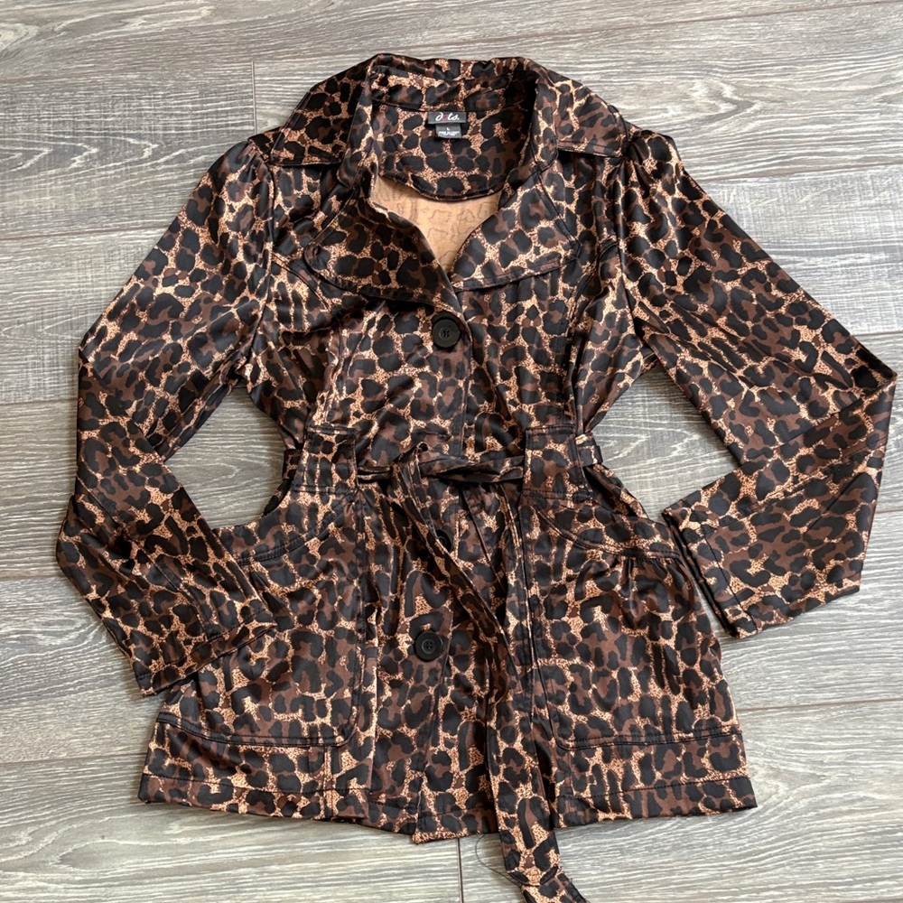 Leopard Print Trench Coat